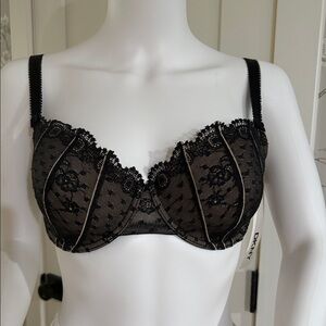 DKNY Black Lace Balconette Bra